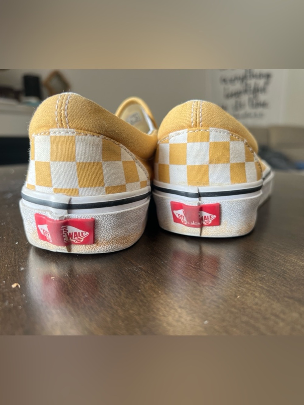 Vans Skater Checkerboard Slip-On in Yellow and White 7.5 - Picture 2 of 5